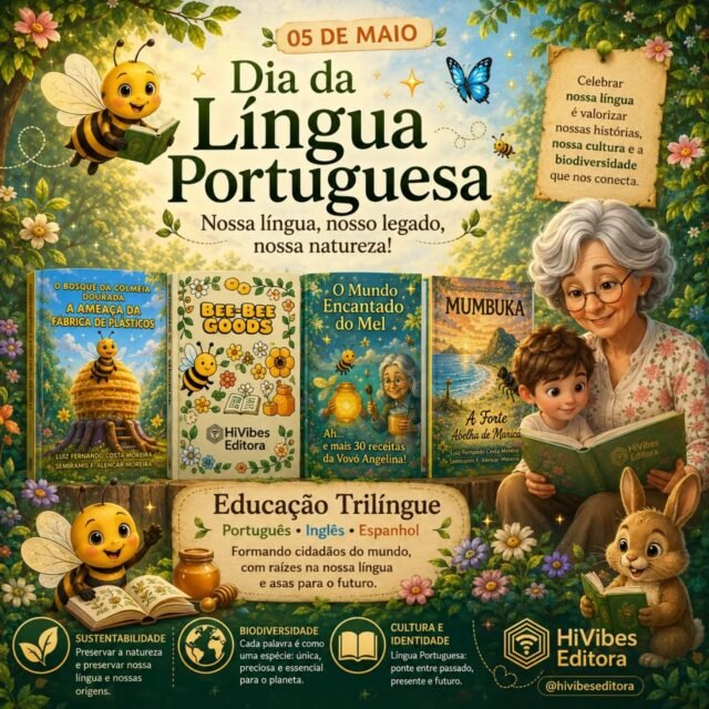 Hoje celebramos muito mais do que palavras. Celebramos histórias, memórias, culturas e a ponte que conecta gerações. 🌎📚✨

No Dia da Língua Portuguesa, a HiVibes Editora reafirma seu compromisso com a valorização da nossa língua como instrumento de identidade, educação e transformação social. 💛🐝

Acreditamos que ensinar idiomas também é ampliar horizontes sem perder as raízes. Por isso, nossos projetos unem literatura, sustentabilidade e educação trilíngue, formando pequenos cidadãos do mundo com consciência, criatividade e amor pela comunicação.

Porque cada palavra tem poder: de ensinar, de acolher, de preservar, de transformar. 🌱

Na HiVibes, a língua portuguesa floresce ao lado do inglês e do espanhol, criando conexões entre culturas, natureza e futuro.

📖 Ler é pertencer. 🗣️ Aprender idiomas é construir pontes. 🌍 Educar é deixar sementes para o amanhã.

Feliz Dia da Língua Portuguesa! 🇧🇷✨

@hivibeseditora
#DiaDaLínguaPortuguesa #HiVibesEditora #EducaçãoTrilíngue #LiteraturaInfantil