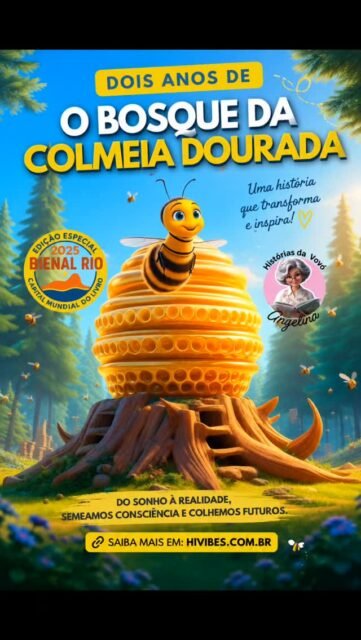 Há dois anos, O Bosque da Colmeia Dourada iniciava seu voo.

Hoje, ao rever as primeiras imagens geradas para a obra, nosso coração se enche de gratidão. Cada traço, cada personagem e cada página nasceram de um propósito muito maior do que contar uma história: despertar nas crianças o amor pela natureza, pelas abelhas, pela leitura e pelos valores que ajudam a construir um mundo melhor.

Ao longo dessa jornada, vimos famílias lendo juntas, educadores utilizando o livro em projetos pedagógicos e pequenos leitores descobrindo que cuidar do planeta pode ser uma aventura cheia de magia, conhecimento e afeto.

"O Bosque da Colmeia Dourada" foi criado para plantar sementes. Sementes de consciência ambiental, de respeito à vida, de imaginação e de esperança. E, dois anos depois, temos a alegria de ver muitas dessas sementes florescendo.

Nossa gratidão a todos que acreditaram nesse sonho, compartilharam nossa mensagem e caminharam conosco nessa missão de formar sujeitos mais conscientes, sensíveis e conectados com a natureza.

Que essa colmeia continue crescendo e espalhando seu mel de conhecimento por muitos anos!

💛🐝🌳

Para conhecer mais sobre o projeto, os livros e nossas iniciativas educacionais, acesse: hivibes.com.br

#OBosqueDaColmeiaDourada #LiteraturaInfantil #EducaçãoAmbiental #Abelhas #LeituraInfantil