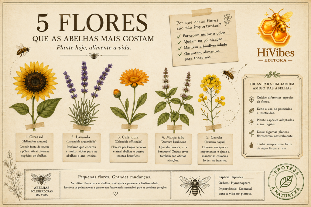 5 flores que as abelhas mais gostam